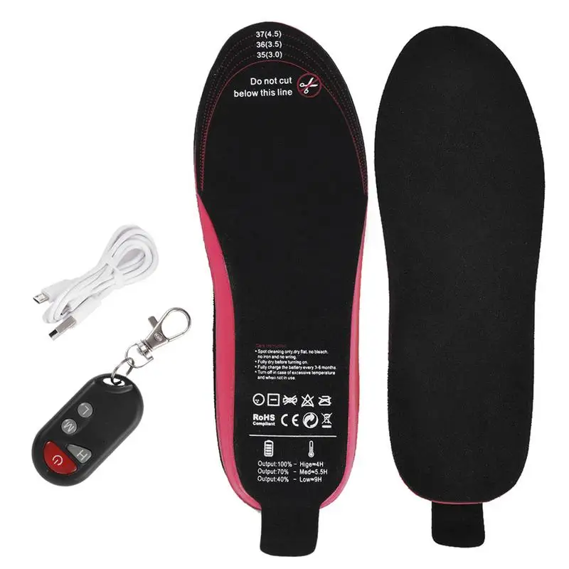 

1900Mah Rechargeable Heated Shoes Insoles Remote Control Electric Heating Insole Foot Warmer Pad Winter Heating Shoe Mat Cushion