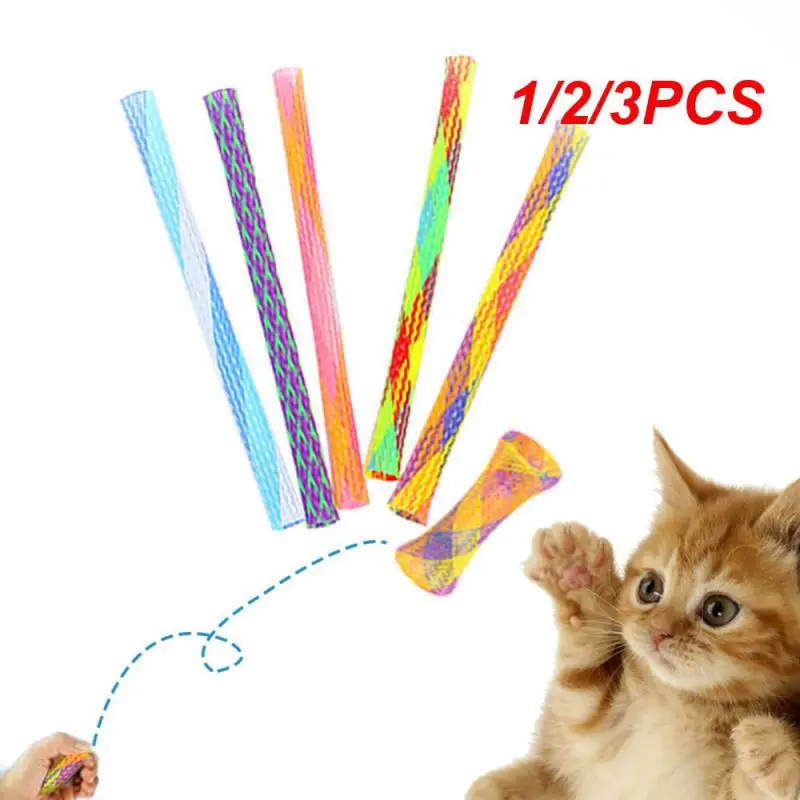 

1/2/3PCS Cat Toy Colorful Spring Tube Cat Grinding Claws Nibbling Toy Telescopic Elastic Pet Dog Supplies Accessories