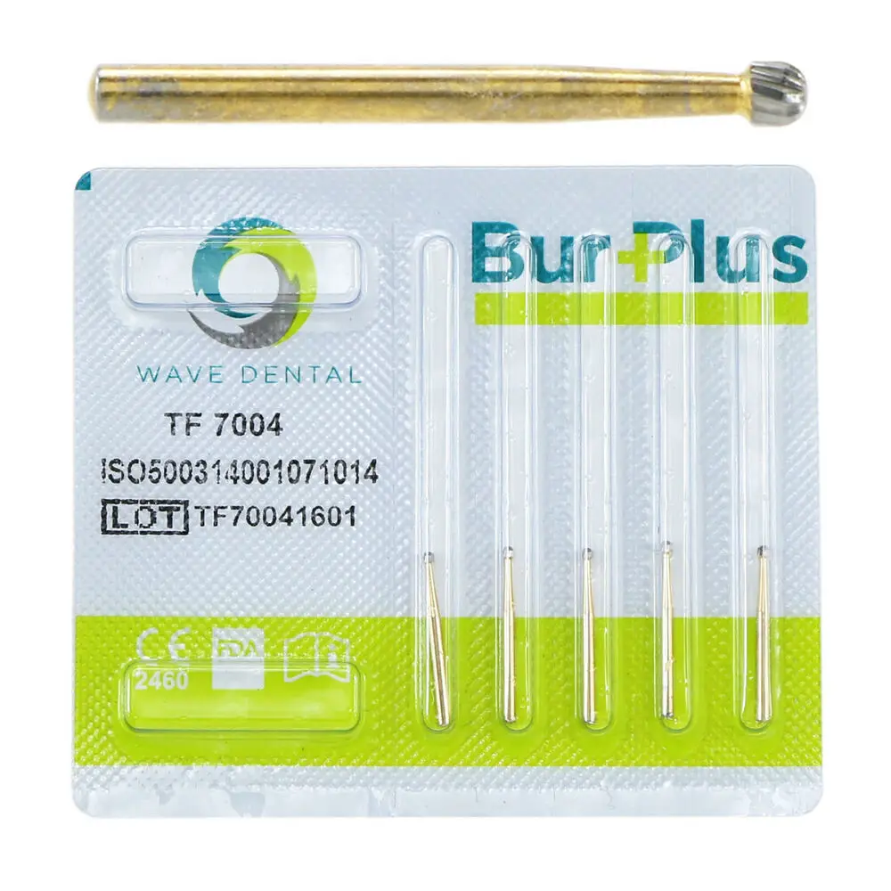 WAVE Dental Trimming and Finishing Gold plated Bur Taper T series TF 7004