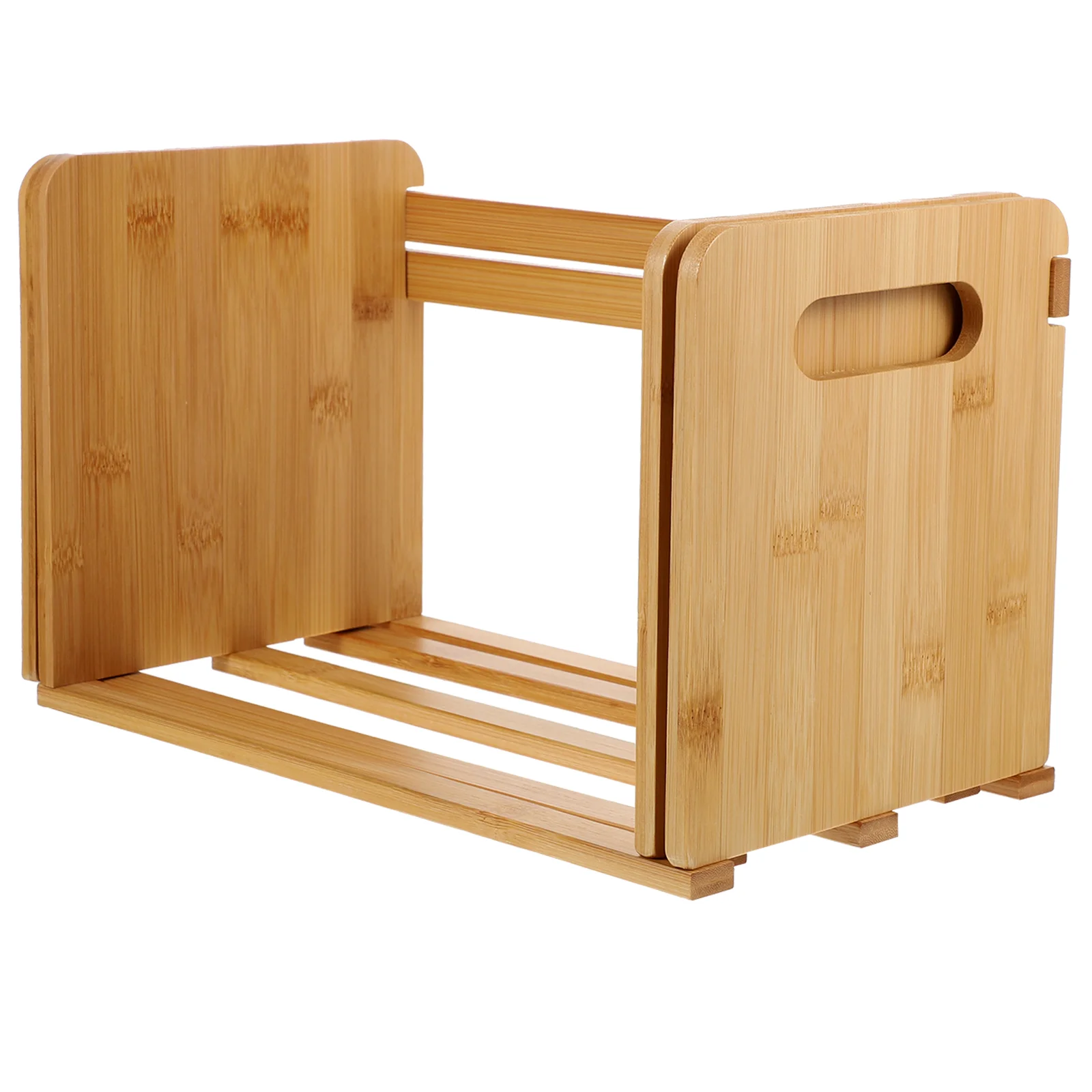 

Bookshelf Multi-function Portable Holder Desktop Bamboo Rack Real Wood Organizer Home Stand