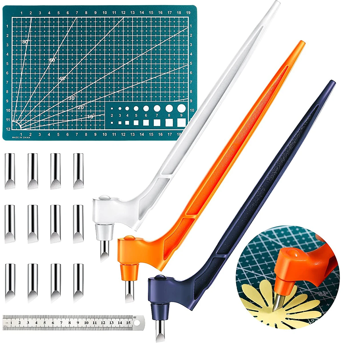 

Craft Cutting Tools 360 Degree Rotating Blade Paper-Cutter 12 Replace Blade Craft Cutting Knife DIY Art Wear-Resisting Cutting