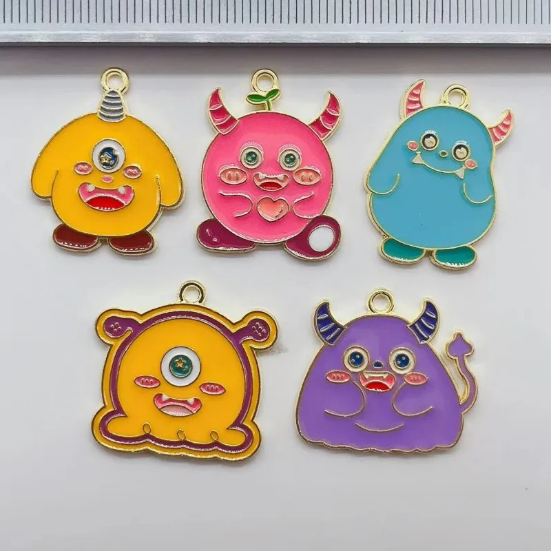 

10pcs alloy Cartoon Anime Cow Ox One eyed Monster Charms DIY Earring Necklace Keychain Pendant for Jewelry Making Accessories