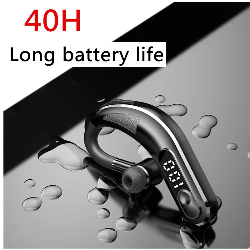 

TWS Ear Hook Wireless Headphones Single Ear Driving Business 5.2 Bluetooth Earphones 40H Long Battery Life Smart Earphone Fone