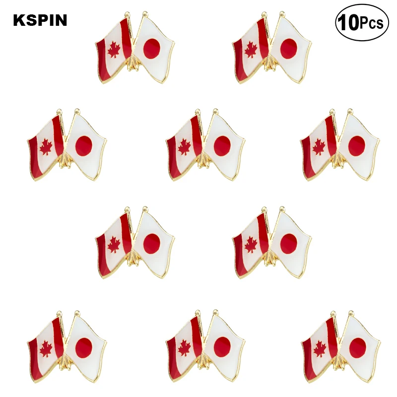 

Canada & Japan Flag Lapel Pin Flag badge Brooch Pins Badges 10Pcs a Lot