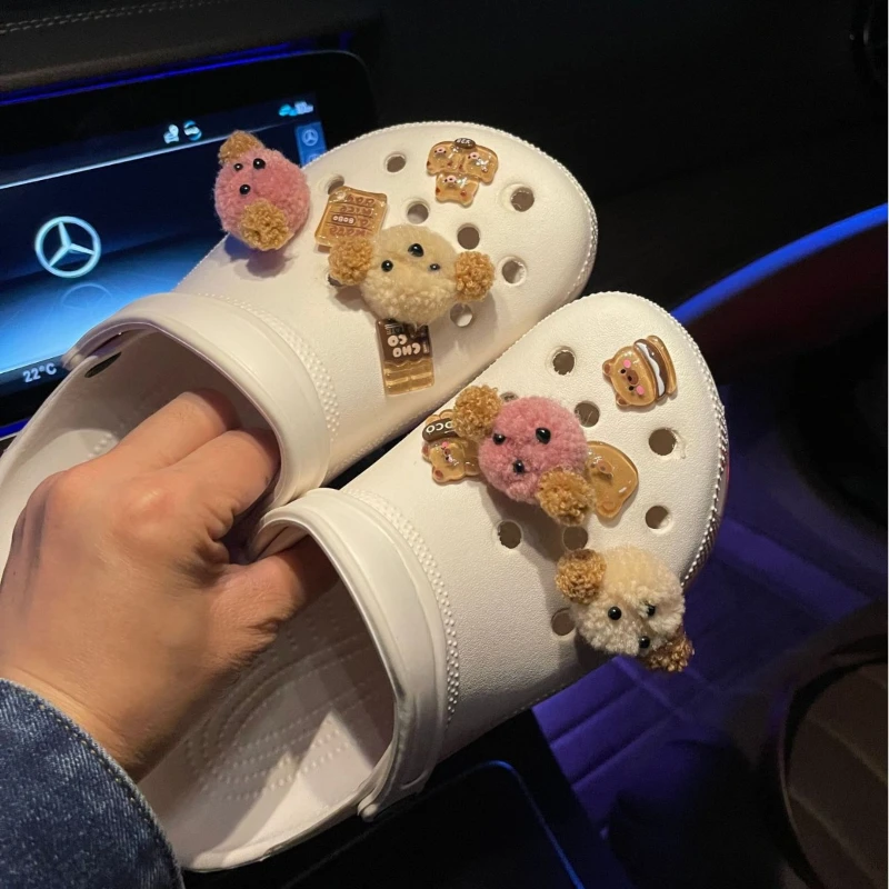 Лидер продаж плюшевый аксессуар для обуви в виде головы собаки аксессуары Пряжка