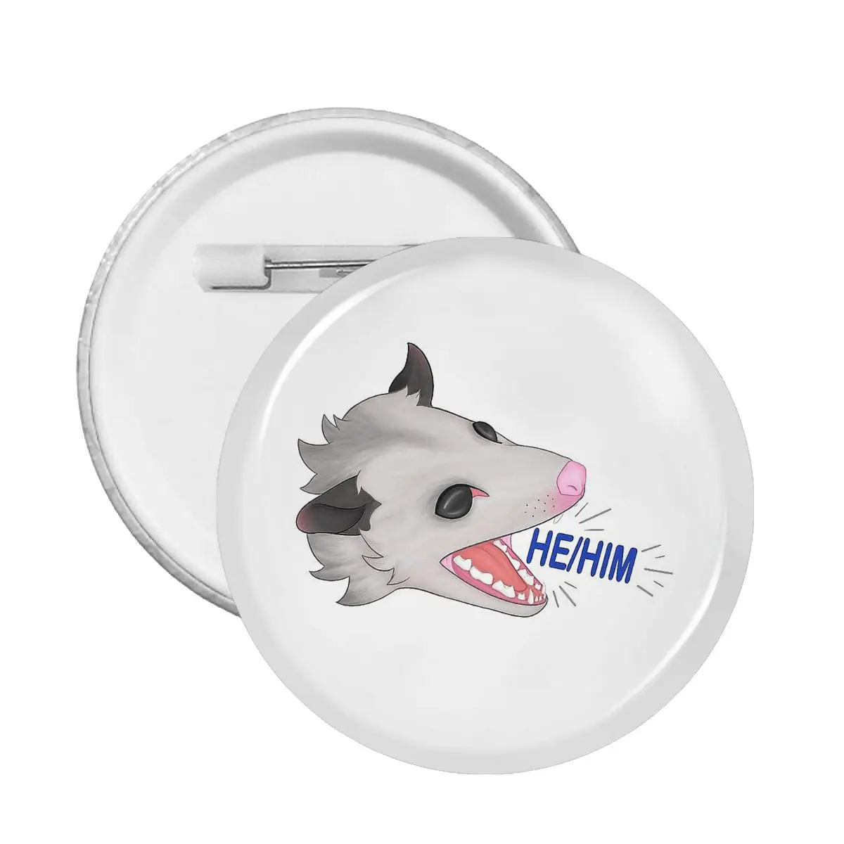 

Pronoun He Him Opossum Didelphinae Mouse Animal Soft Button Pin Customizable Brooch Girlfriend Decorative Pin