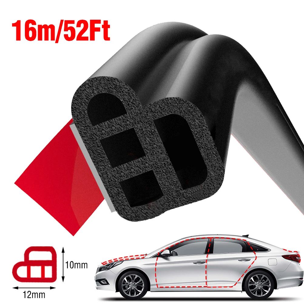 

Universal 16M L-type Car Door Rubber Seal Strip Double Layer Sealing Adhesive Stickers Noise Insulation Waterproof Weatherstrip