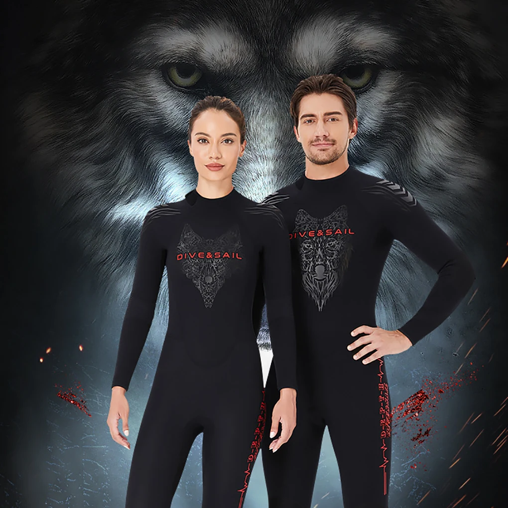 

DIVE SAIL Diving Suit 3MM Neoprene Cold-proof Wear-resistant Wetsuit Durability Surfing Accessory male grey M