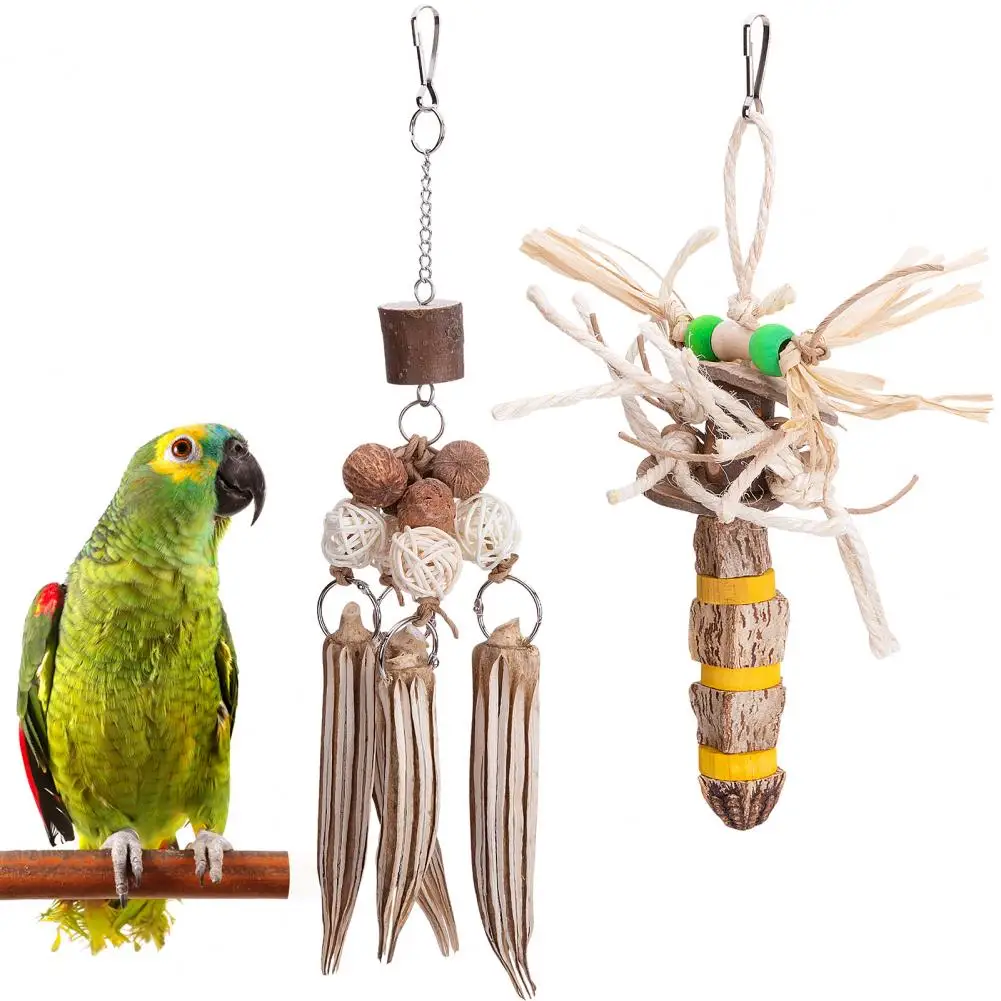 

Parrot Toy Bite-resistant Hook Design Coconut Shell Relieve Boredom Bird Chew Toy Small Pet Supplies For Macaws Budgies Peacocks