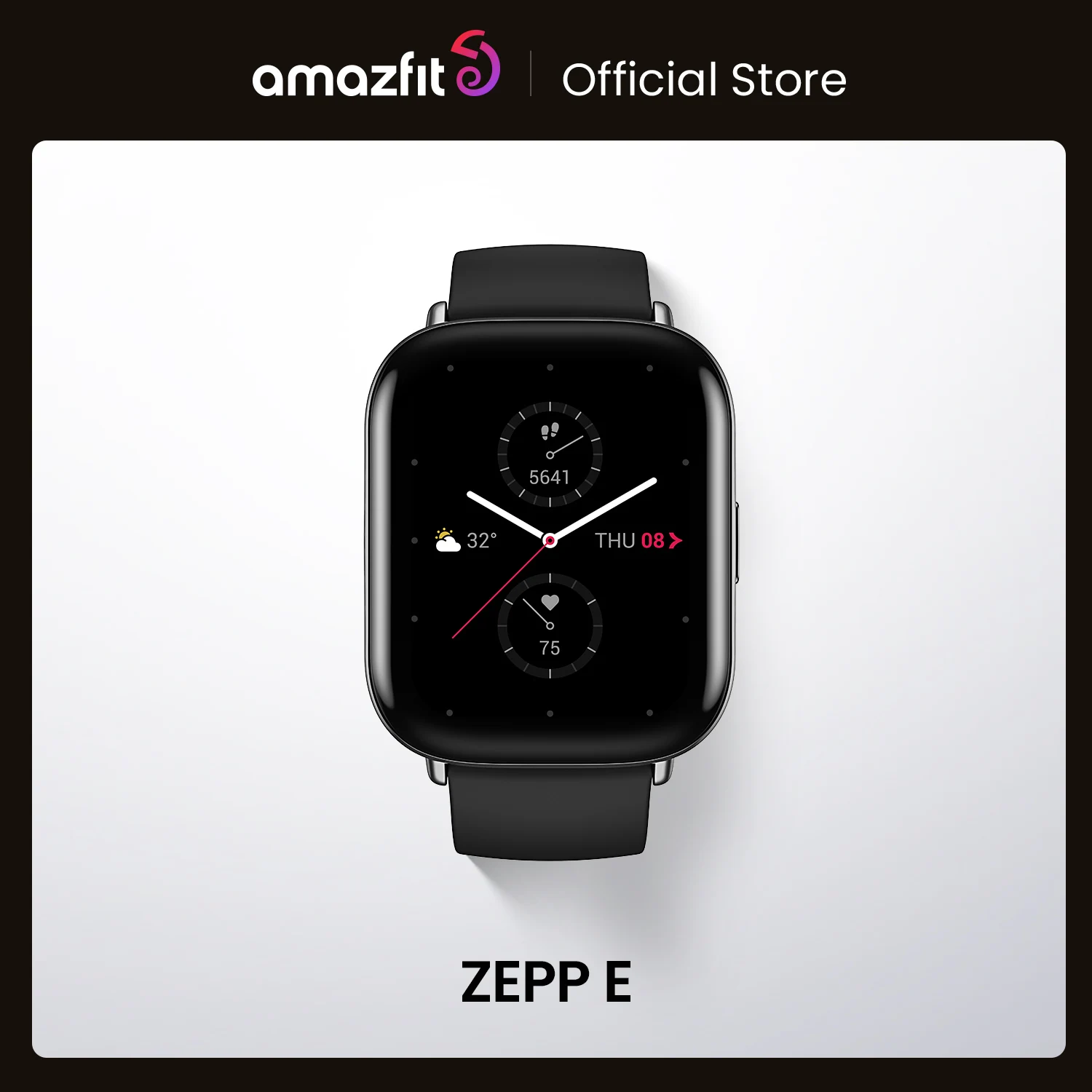 

Global Version Zepp E Square Smartwatch Heart Rate Tracking 5ATM Water Resistant Smart Notification Always on Display