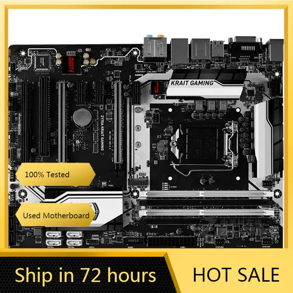 Бывшая в употреблении игровая материнская плата Z170A kсокращения процессора Core i7 i5