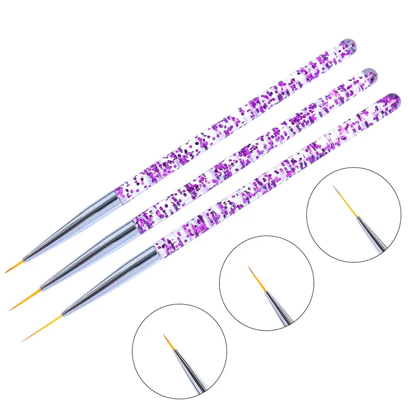 

Sdotter Nail Art Kolinsky Acrylic Manicure Brush Superfine Stripe Thin Nails Line Brushes