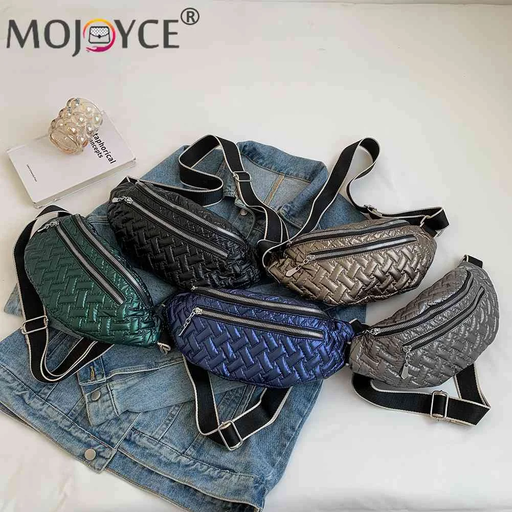 

Забавная сумка на молнии, стеганая женская сумка на плечо с хлопковой подкладкой, регулируемый ремень для путешествий, модный кошелек на ос...