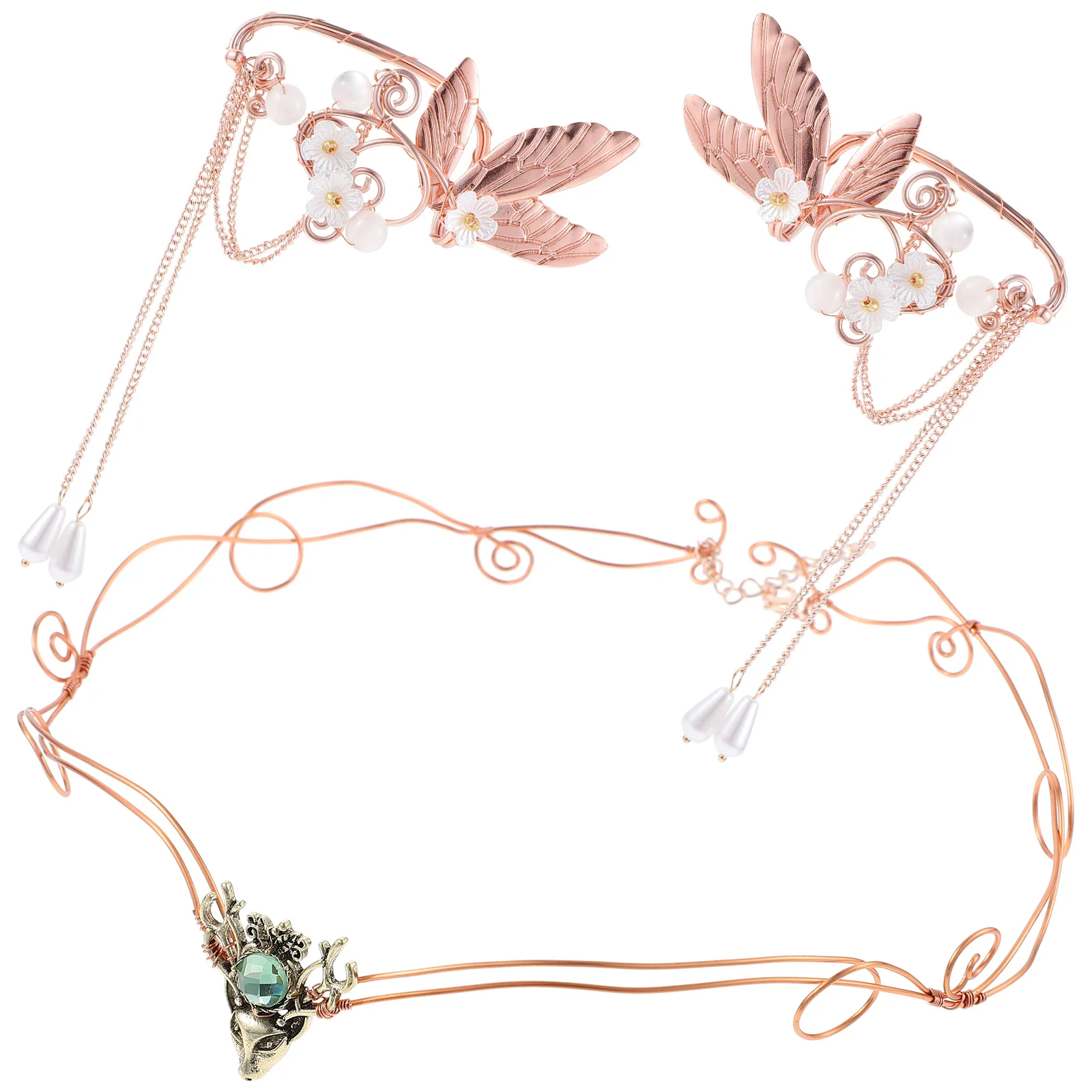 

1 Set Earrings Earrings Earrings Earrings Elf Earringss Non- Elf Earrings Clip-on Earrings Earrings Headpiece