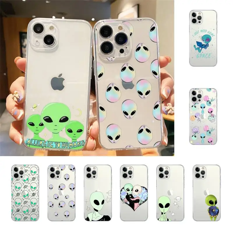 

Aesthetics Cartoon Alien Space Phone Case For Iphone 7 8 Plus X Xr Xs 11 12 13 Se2020 Mini Mobile Iphones 14 Promax Case
