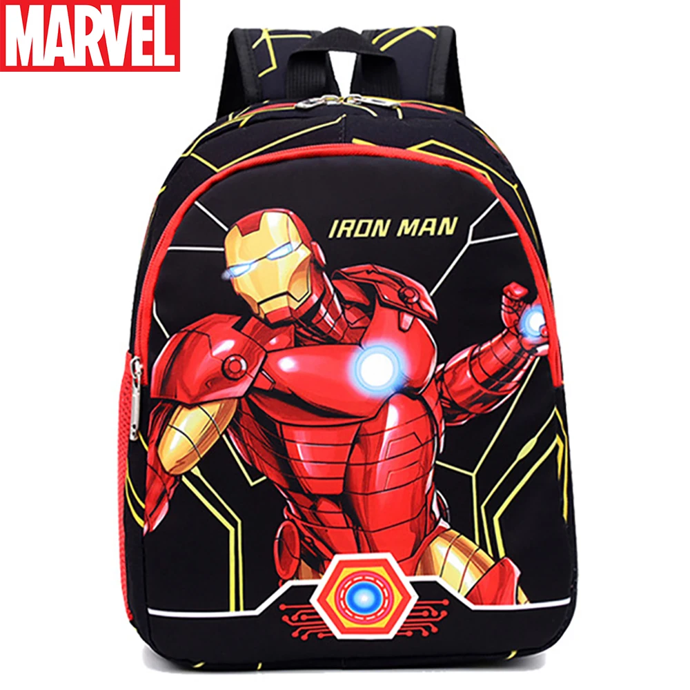 

Marvel Student Backpack For Kid Iron Man Captain America Printing Pattern Cute Children Schoolbag Teenager Multifunction Bookbag