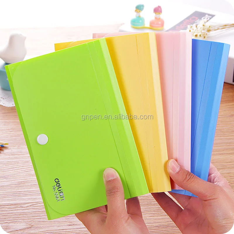 High quality 13 pockets expanding file folder A6 file folder with premium button