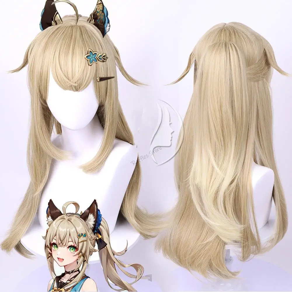 

Genshin Impact Kirara Cosplay Wig Anime Cosplay Wigs Heat Resistant Synthetic Wigs Kirara Long Hair Ponytail Wigs