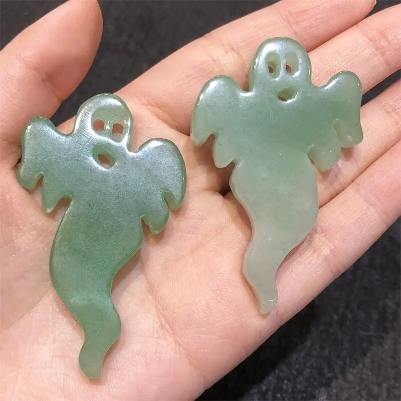 

6cm Natural Green Aventurine Ghost Crystal Carving Witchcraft Divination Healing Home Decoration DIY Accessories Gift