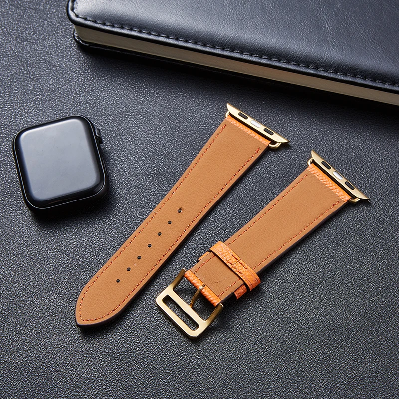 Genuine Leather Business Band for Apple Watch Series76543Single Tour Watchband IWatch Strap Free gift with order enlarge