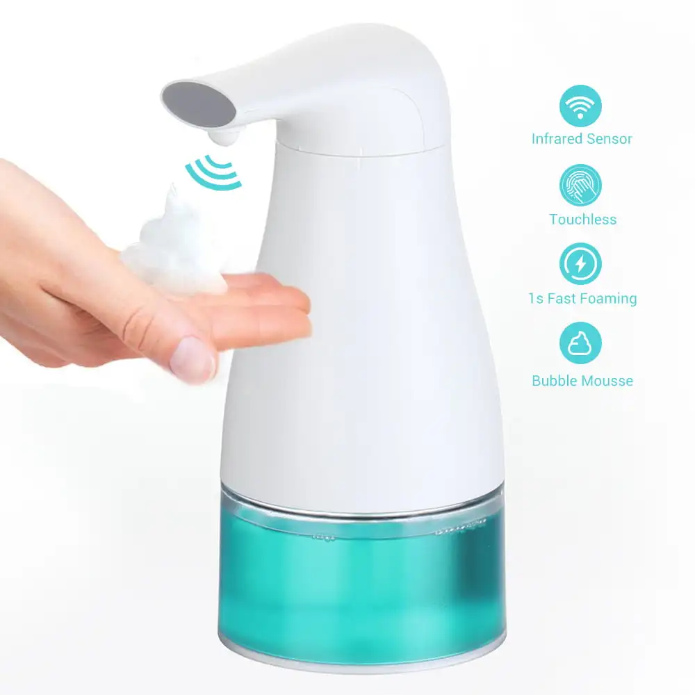 

Automatic Hand Soap Foam Dispenser 250ml Touchless Hand-Free Foaming Countertop Soap Dispenser Battery Operated Sensor - Bathro