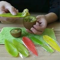 new 2 in 1 many colors easy to use thicken and increase kiwi spoon plastic fruit utensils
