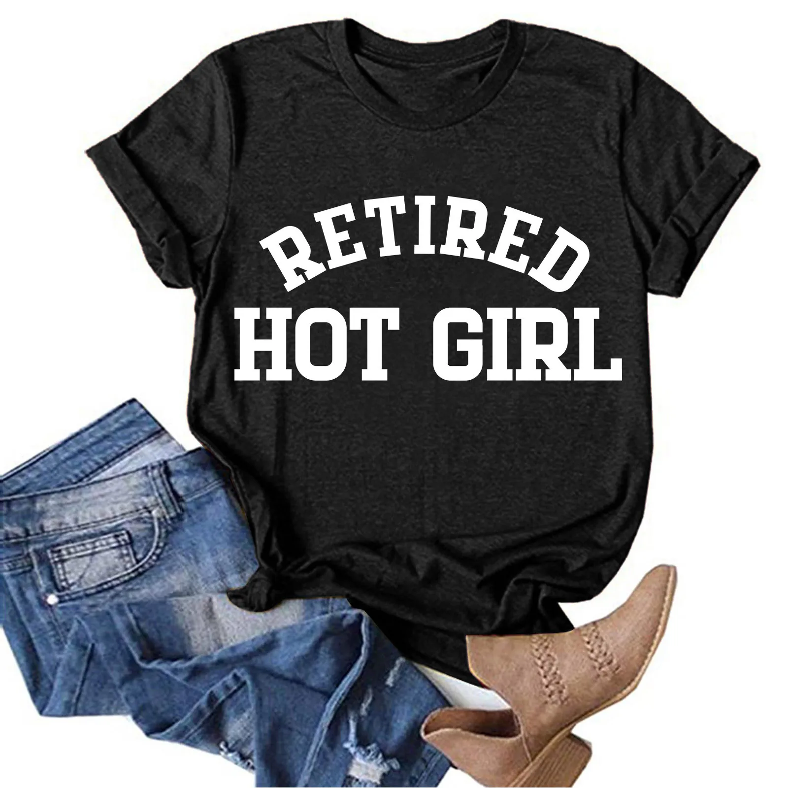 

Блузка Женская Базовая с принтом, повседневный Свободный Топ с рукавом средней длины