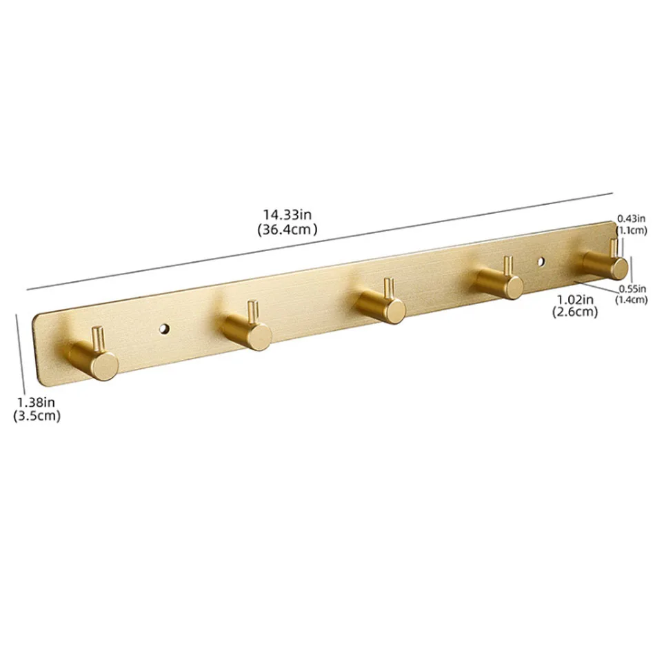 Крючки для халатов Chuveiro алюминиевые матовые золотые 2 3 4 5 штук