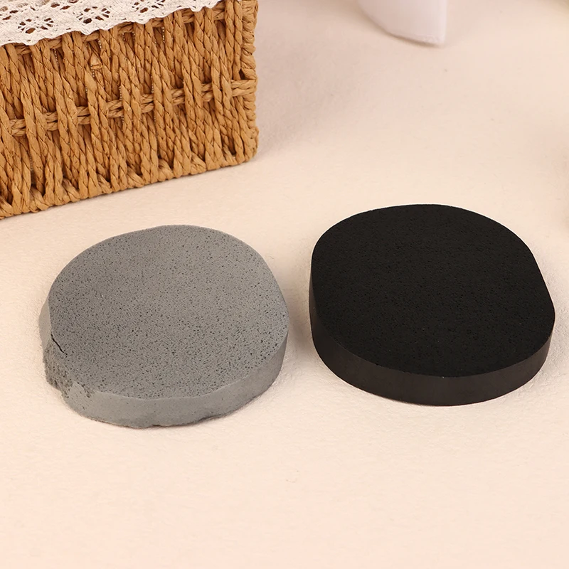 Натуральный черный бамбуковый уголь губка для очистки лица деревянное волокно