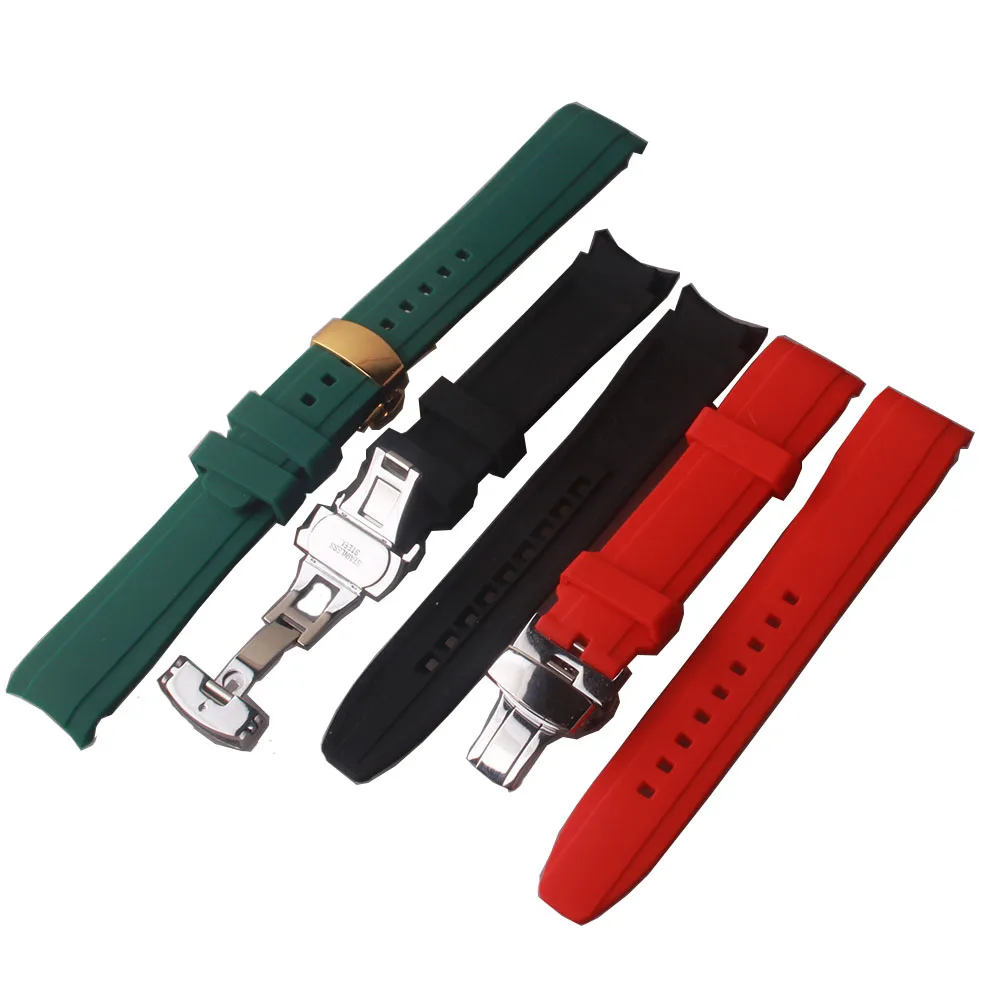 Ремешок резиновый для мужских наручных часов водонепроницаемый силиконовый