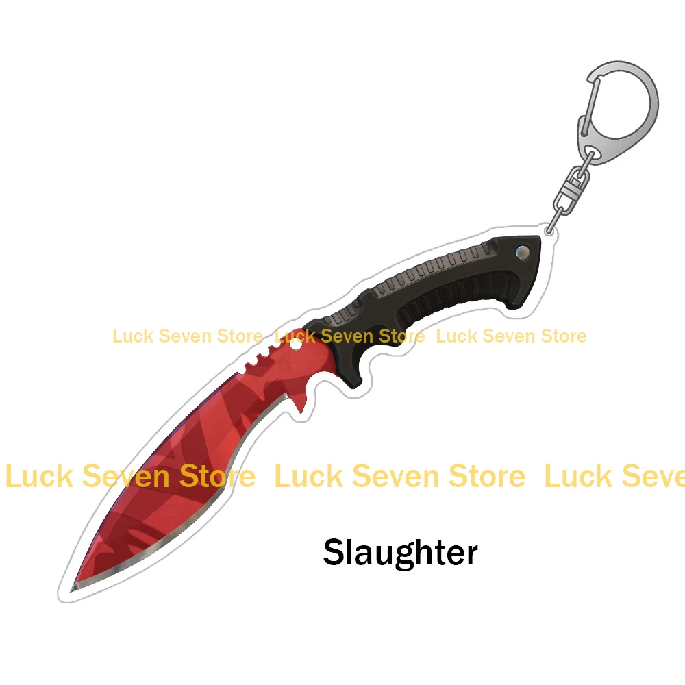 Фото Брелок-подвеска для сумки CS2 GO Kukri Knife Case Hardened Fade Safari Mesh Slaughter Skins из акрила, праздничный подарок, аниме-игрушка №5
