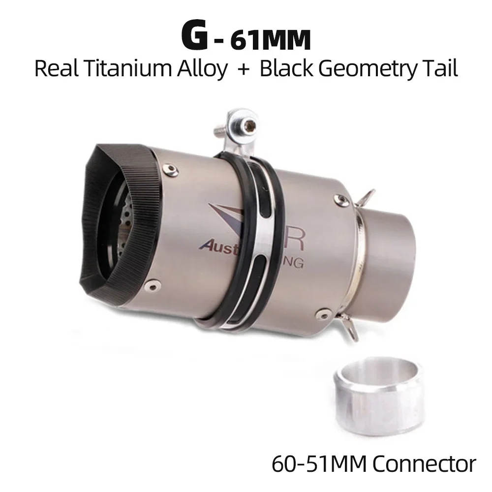 

Универсальный выхлопной глушитель из углеродного волокна для мотоцикла, глушитель из титанового сплава, аксессуары для гоночных мотоциклов, 51-60 мм