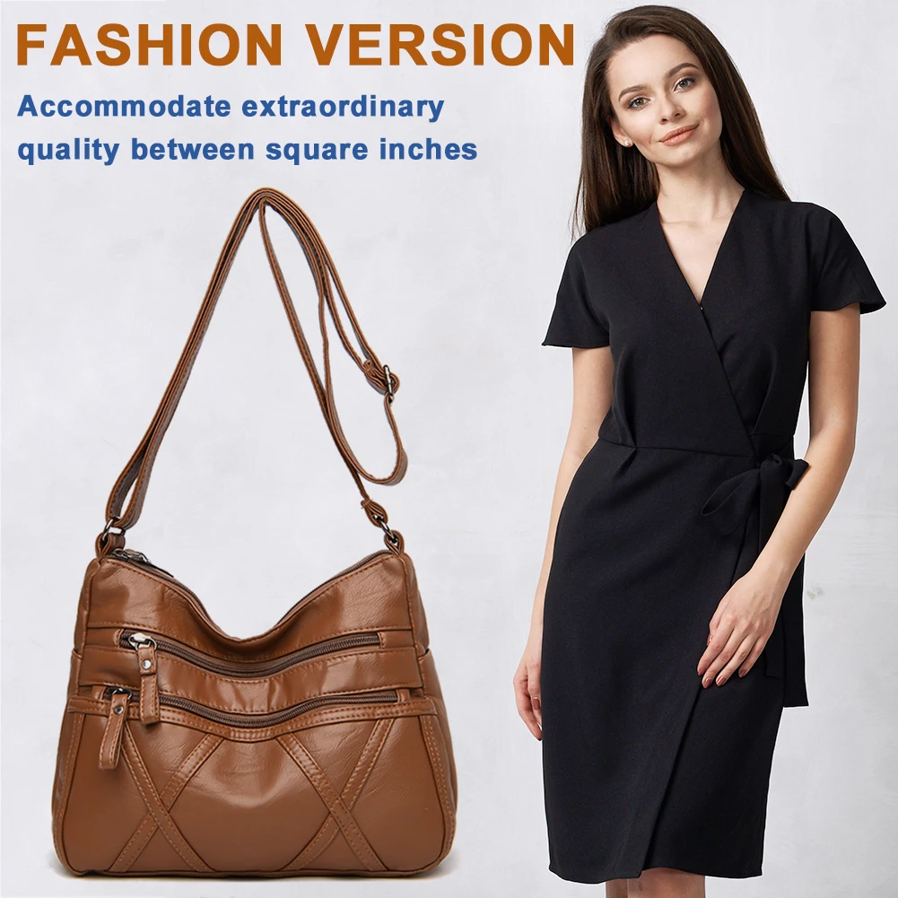 

Solid Color Shoulder Messenger Bag Fashion Simple PU Leather Crossbody Bags Women Handbags Totes Bags Clutch Bag