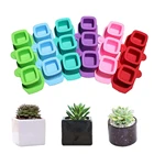 Квадратная силиконовая форма для цветочного горшка с 3 полостями, большая форма для цветочного горшка из эпоксидной смолы, сделай сам, зеркальная форма для горшка, ящик для хранения, литье, инструмент для украшения сада