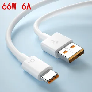 Phone Charger USB Cable 6A 65W Fast Charging Usb C Cable for Xiaomi Redmi Realme Samsung Mobile Phon