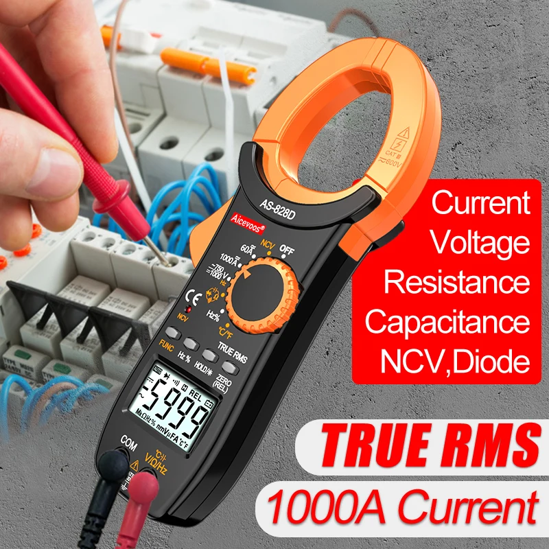 

Digital clamp meter high precision AC / DC current clamp ammeter multimeter NCV capacitance resistance diode frequency tester