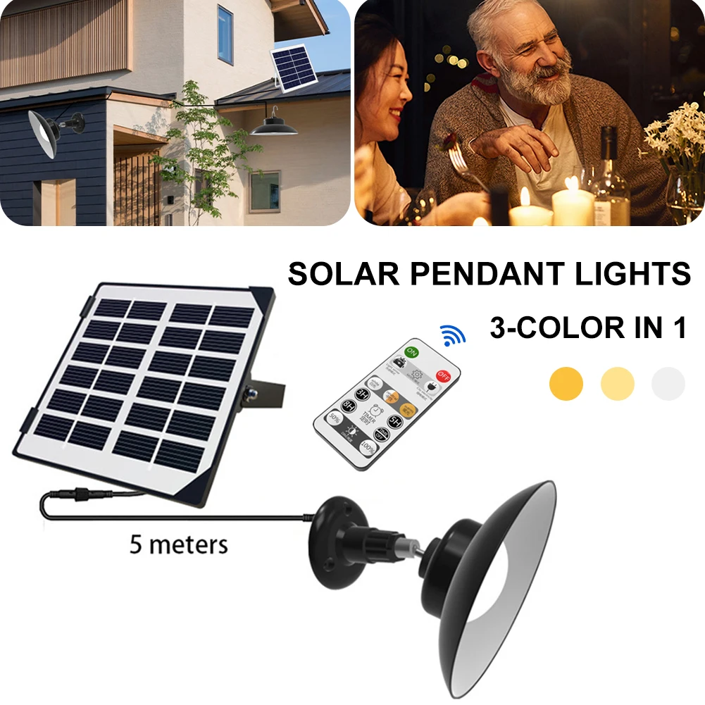 

Outdoor Solar Light LED Solar Powered Wall Lamp with Remote Control Waterproof Garden Balcony Yard Corridor Hanging Light