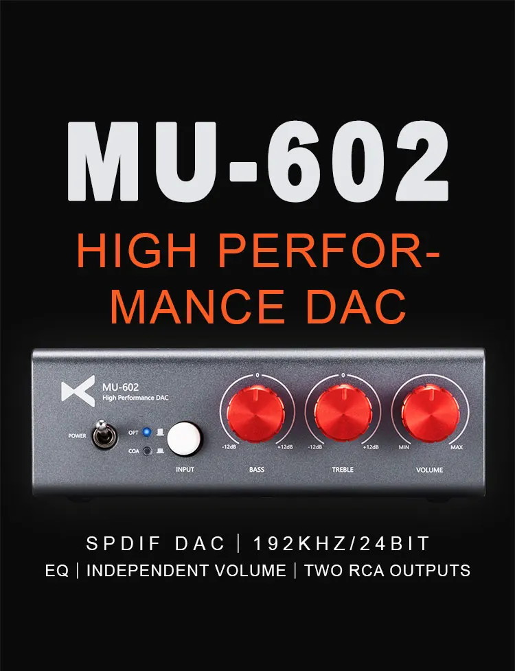 Декодер XDUOO MU-602 Spdif DAC с поддержкой 192 кГц24 бит, два выхода RCA, высококачественный цифровой ЦАП MU602 для усилителей (art.: 3920d9edbe2f2) - 3920d9edbe2f2