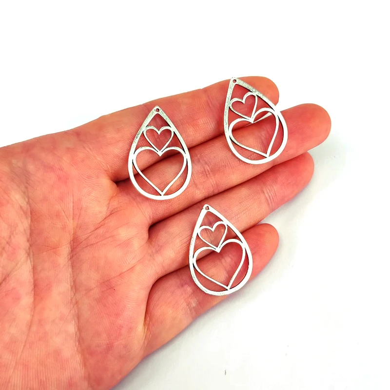 

5 шт. подвески в форме капли с 2 сердцами для женщин DIY