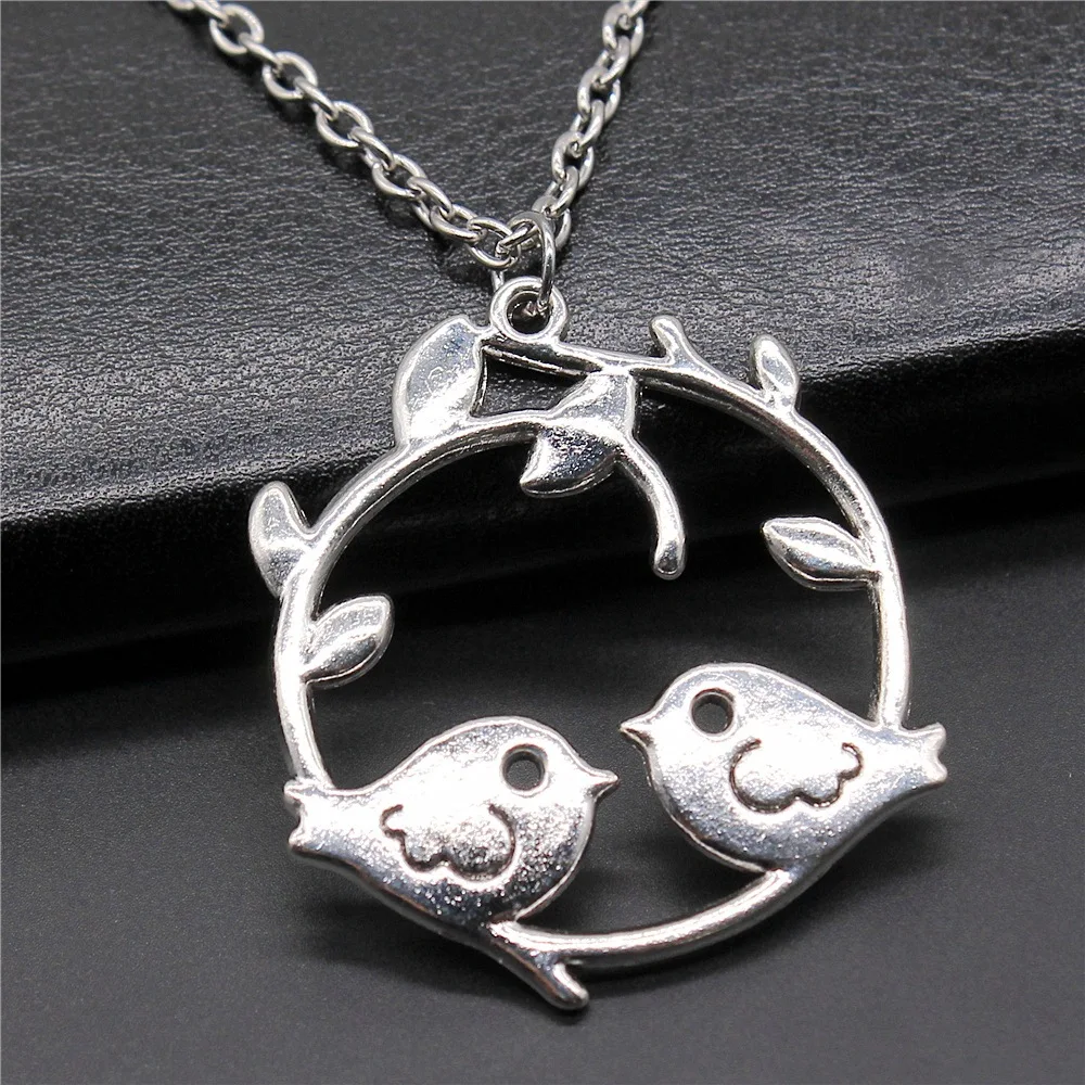 Модное винтажное ожерелье с кулоном в виде птицы 2 цветов 42x39 мм для женщин и мужчин длинная цепочка ожерелье ювелирные изделия аксессуары