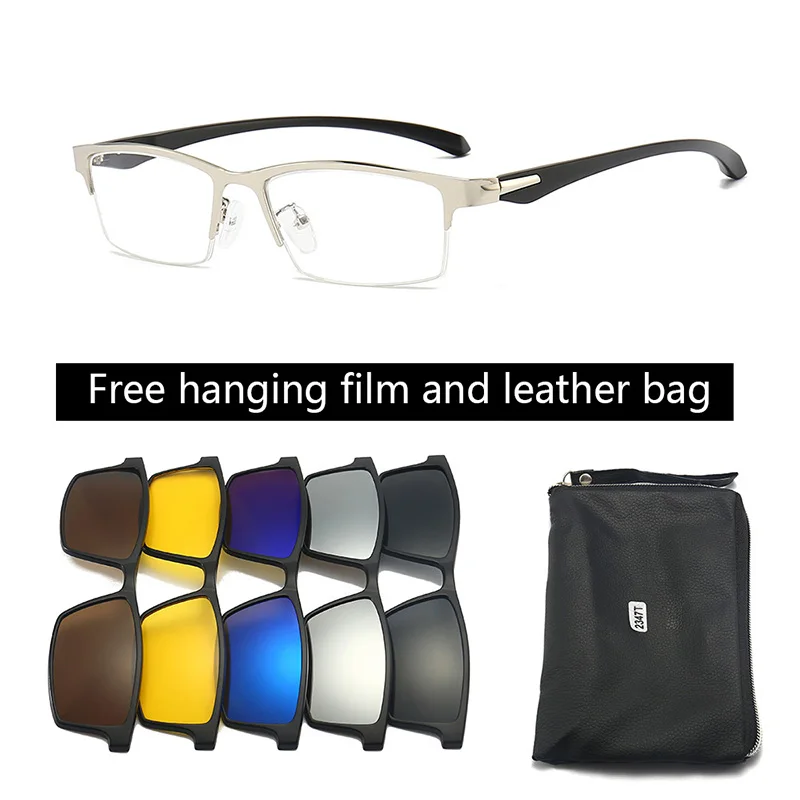 Мужские солнцезащитные очки с поляризацией в металлической оправе