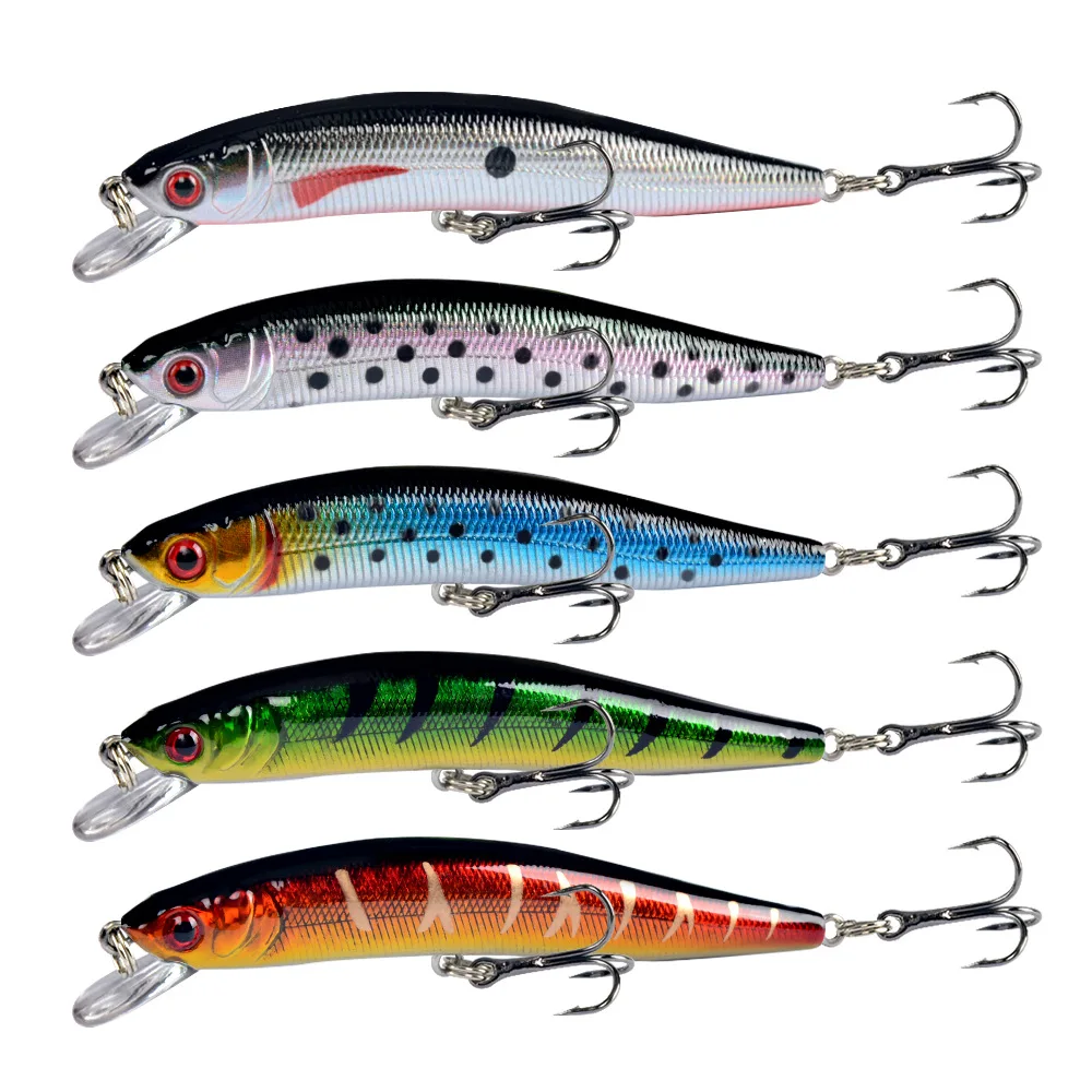 

50pcs Minnow Fishing Lure 10cm 8.4g Floating Hard Bait Wobbler Crankbait Carp Striped Bass Pesca Fishing Tackle Swimbait