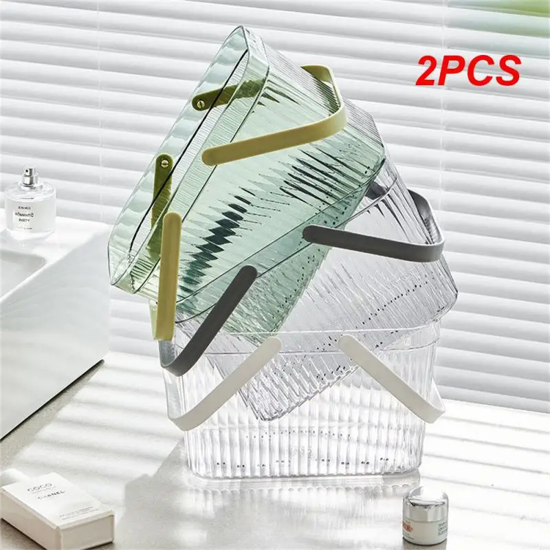 

2PCS Bath Storage Basket Save Space Dustproof And Waterproof Easy To Clean Neat Storage Non-toxic And Tasteless Nordic Style