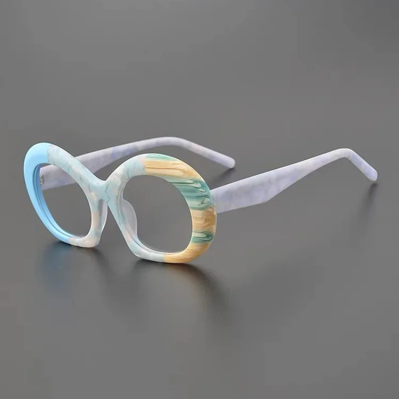 Модные матовые цветные ацетатные оправы кошачий глаз для мужчин и женщин
