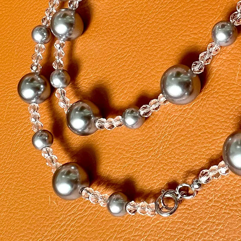 Элегантное ожерелье из жемчуга и шпинели с пряжкой стерлингового серебра 925