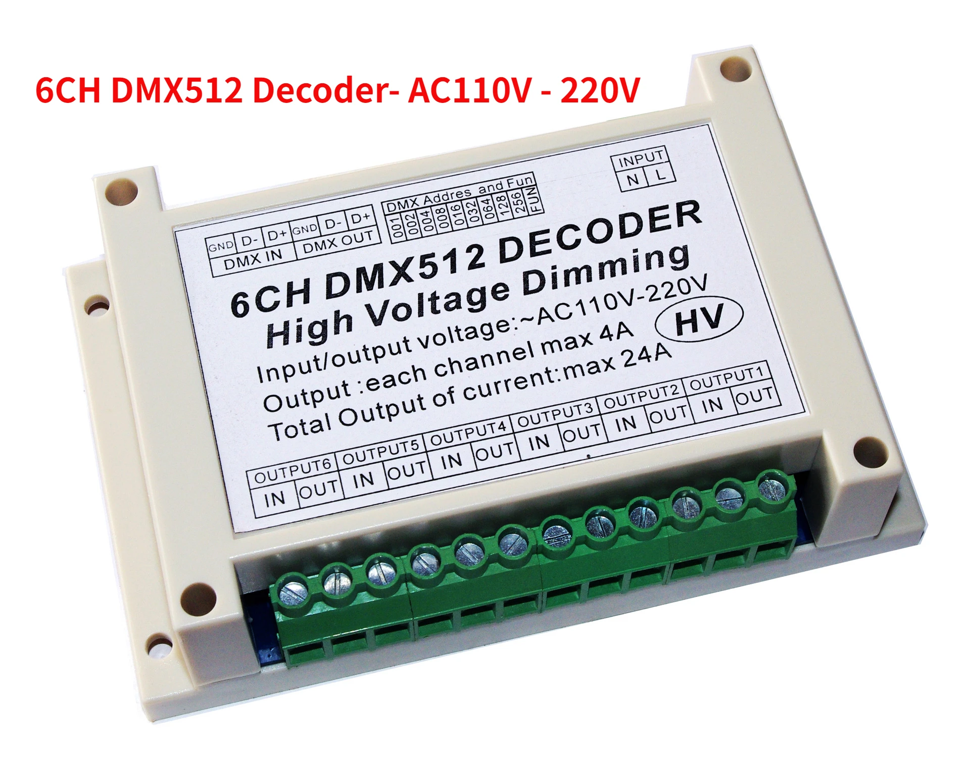 

SAGE LU MEI 6-канальный DMX512 декодер 220В для ламп накаливания