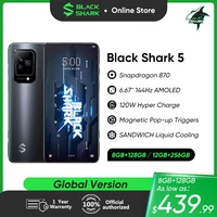 [In Stock]Black Shark 5 5G Smartphone Global Version Gaming Phone Snapdragon 870 Octa Core 120W SuperCharge 4650mAh 144Hz AMOLED