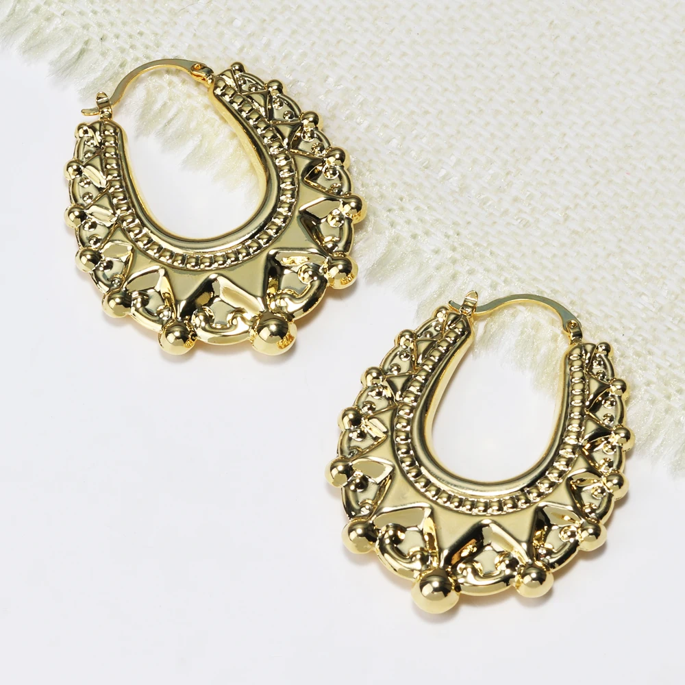 Золотые позолоченные серьги-кольца Jewelry