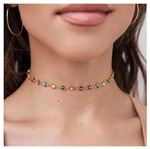 

Beauty Evil Eyes Choker for Women Girls Gold Necklace for Party Gift Her Jewelry