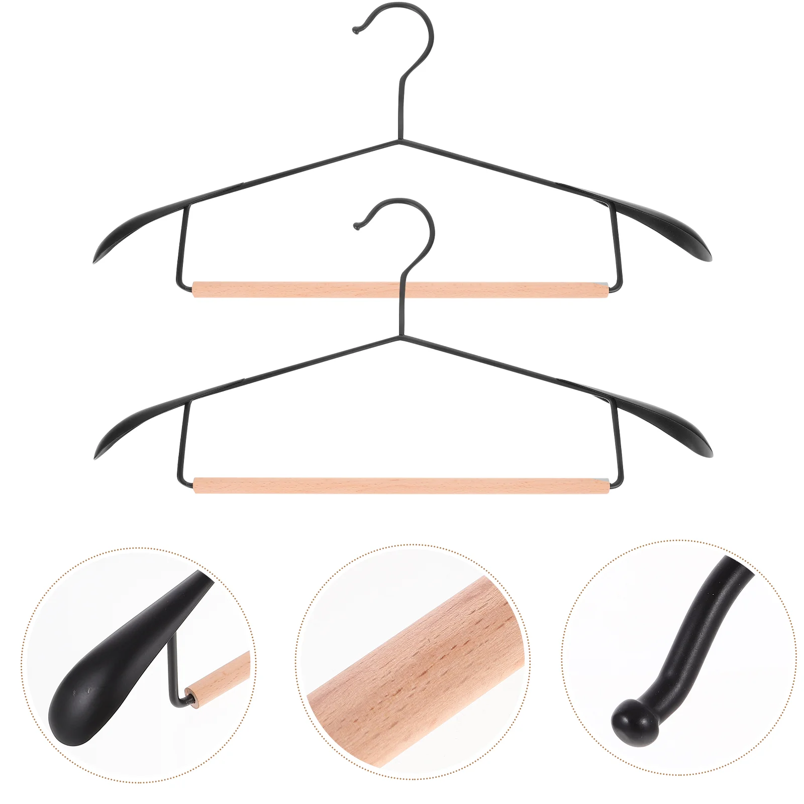 

5 Pcs Hangers Suit Organizer For Clothes Wooden Iron Household Indoor Multi-functional